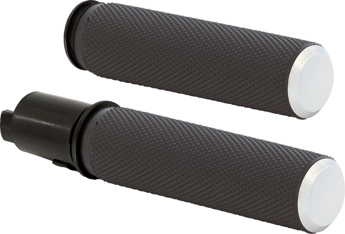 ARLEN NESS Knurled Grips - TBW - Chrome 500-051