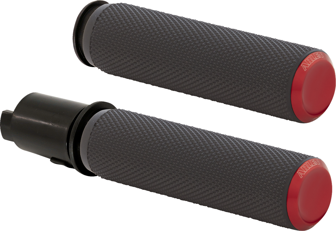 ARLEN NESS Knurled Grips - TBW - Red 500-055