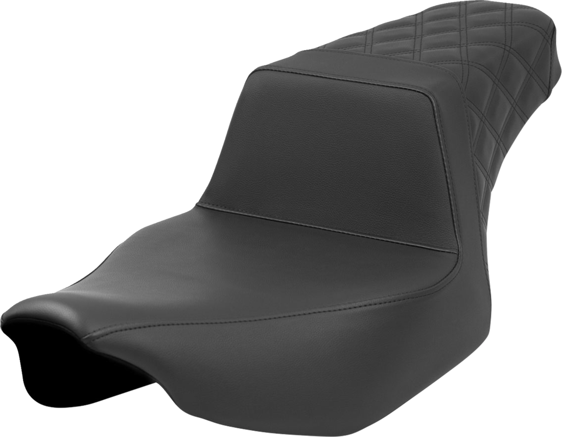 SADDLEMEN Step-Up Seat - Rear Lattice Stitch - Black - FL '23-'24 823-07-173