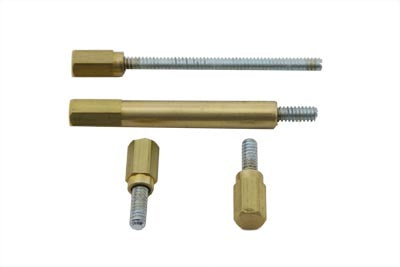 35-0025 - Carburetor Float Bowl Screw Kit Brass Finish by V-Twin