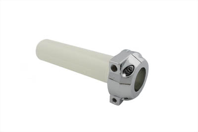 35-0254 - Chrome Handlebar Throttle Clamp and Tube Set by V-Twin