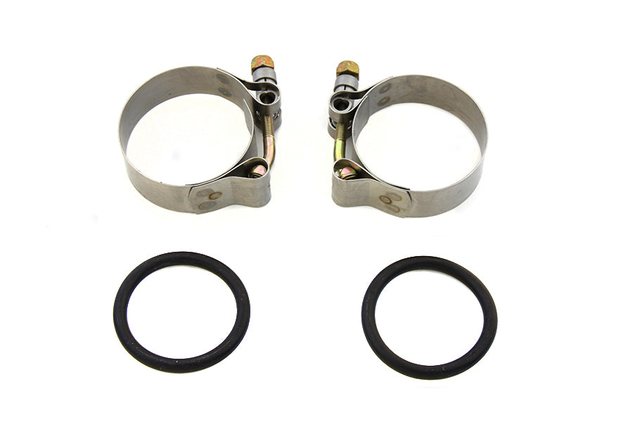 35-0407 - Polished Intake Manifold Clamp Set by V-Twin
