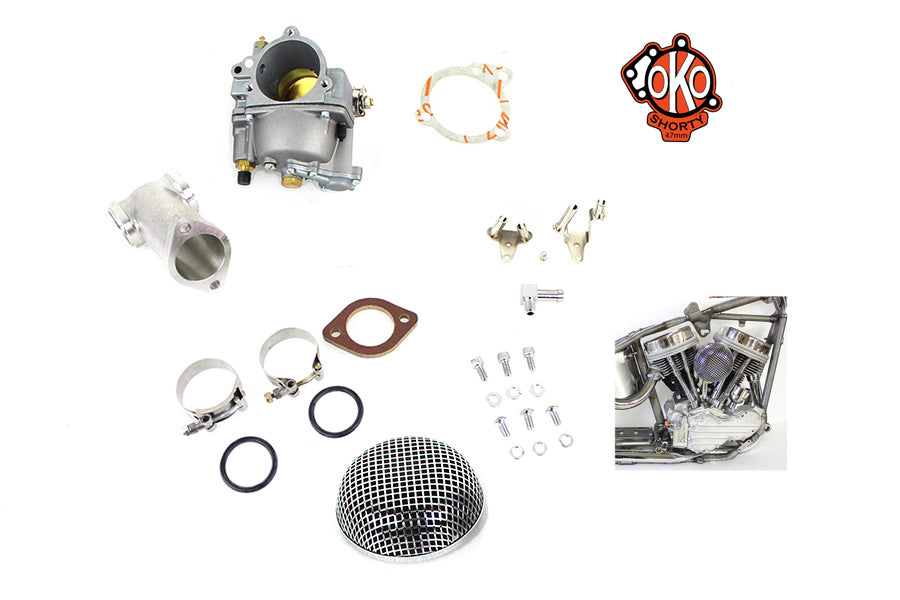 35-0645 - OKO Performance 1-7/8  Shorty Carburetor Kit Natural by V-Twin