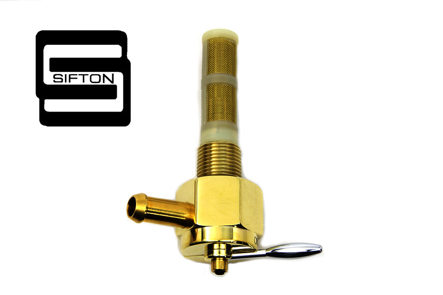 35-0757 - Sifton Brass Hex Petcock 90 Right Hand Spigot by V-Twin