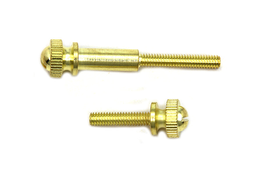 35-0830 - OKO Shorty Carburetor Adjuster Screw Set Brass by V-Twin