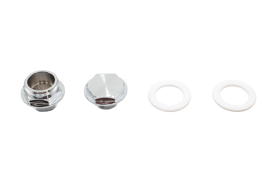 35-0891 - Petcock Adapter Set Chrome by V-Twin
