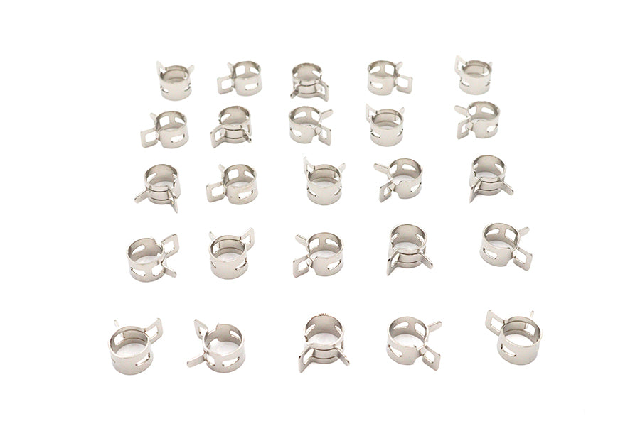 35-8037 - Nickel Plated Oil Line Hose Clamp by V-Twin