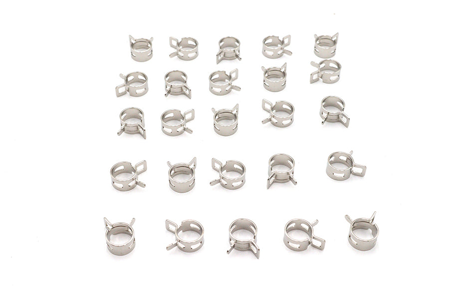 35-8038 - Nickel Plated Oil Line Hose Clamp by V-Twin