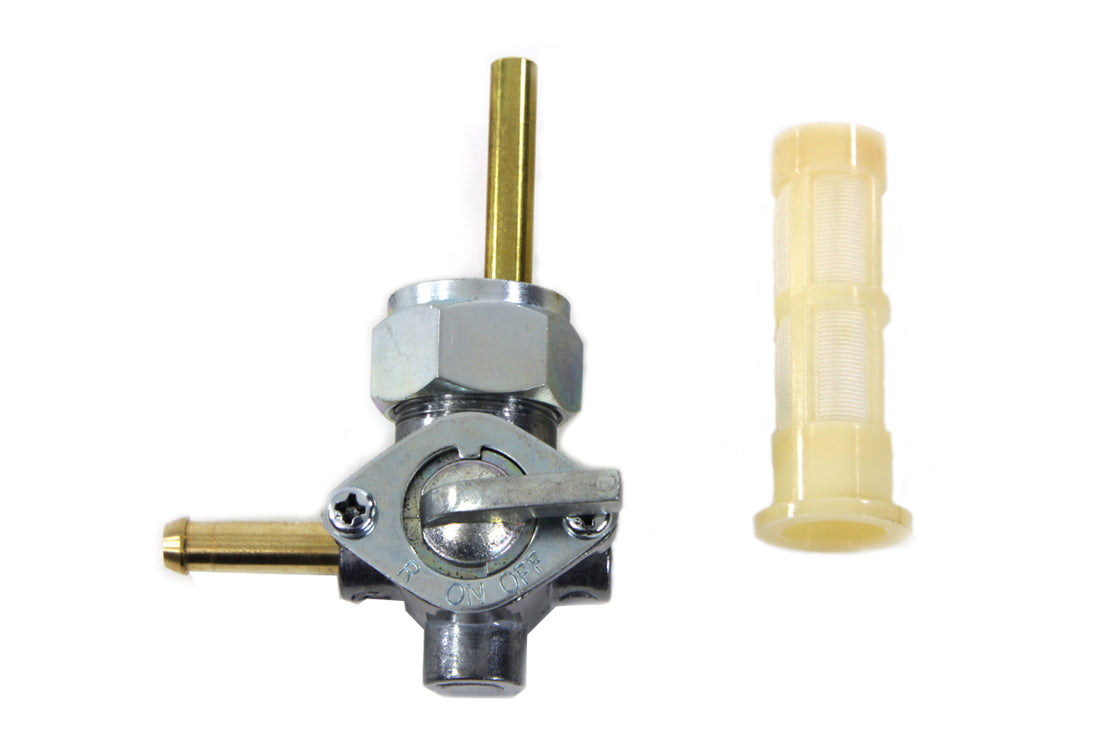 35-9193 - Alloy Petcock with Nut and 90 Left Outlet by V-Twin