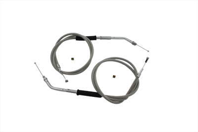 36-0114 - Stainless Steel Throttle and Idle Cable Set by V-Twin