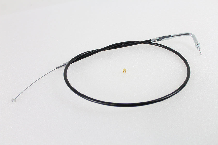 36-0138 - Black Throttle Cable with 38  Casing and 90 Elbow Fitting by V-Twin