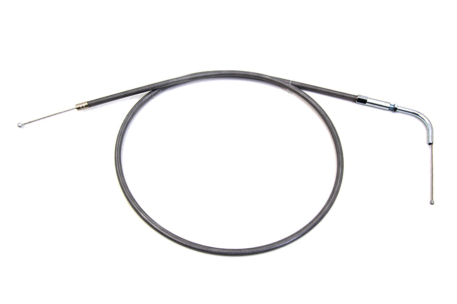 36-0249 - Stainless Steel Throttle Cable with 38 inch Casing and 90? E by V-Twin