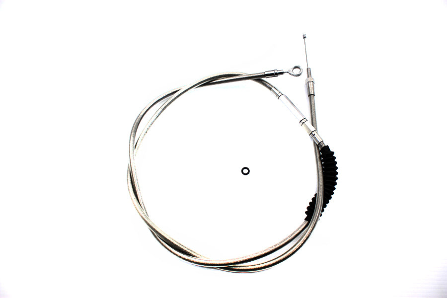 36-0556 - 75.25 inch Braided Stainless Steel Clutch Cable by V-Twin