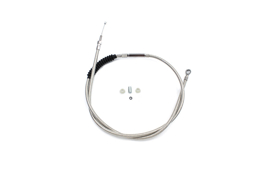 36-0558 - 65.69 inch Braided Stainless Steel Clutch Cable by V-Twin
