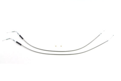 36-0773 - Stainless Steel Throttle and Idle Cable Set by V-Twin