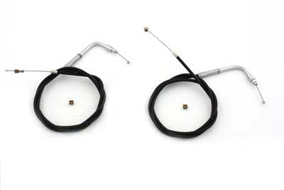 36-0861 - 42.25 inch Black Throttle and Idle Cable Set by V-Twin