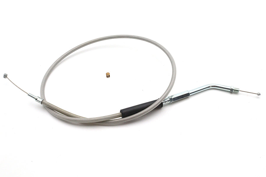 36-0903 - Braided Stainless Steel Throttle Cable with 36.375 inch Casi by V-Twin
