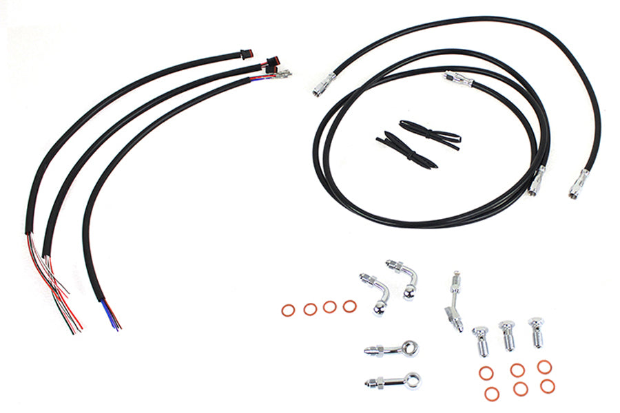 36-1606 - 12 inch-14 inch Handlebar Cable and Brake Line Kit by V-Twin