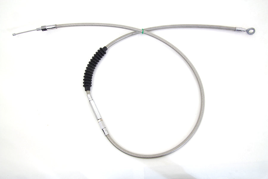 36-8055 - 60.63 inch Braided Stainless Steel Clutch Cable by V-Twin