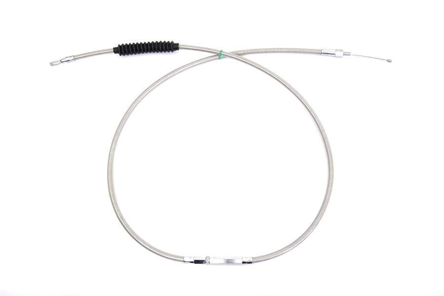 36-8076 - 70.69 inch Braided Stainless Steel Clutch Cable by V-Twin
