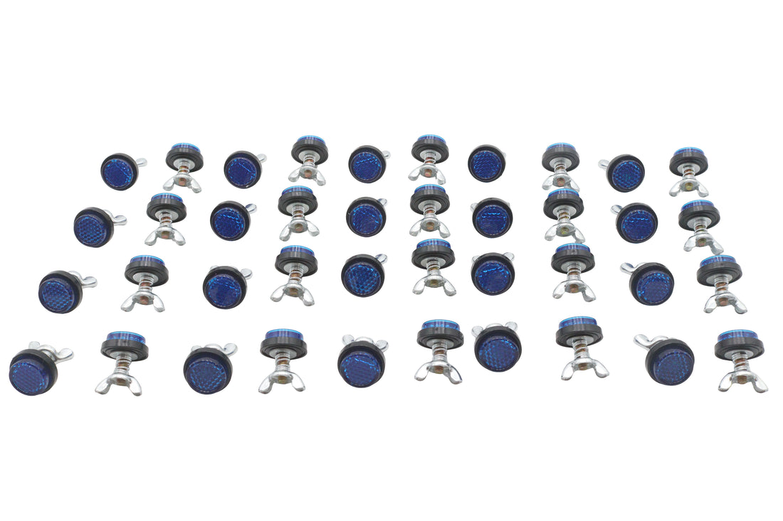 37-0015 - License Plate Frame Reflector Set Blue by Chris Products