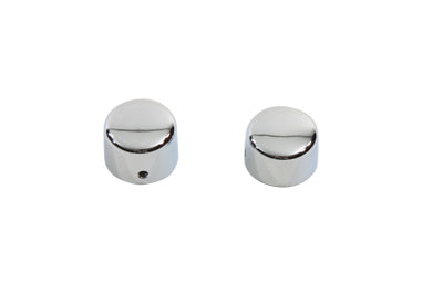 37-0036 - Chrome Front Axle Cap Cover Set Cap Style by V-Twin