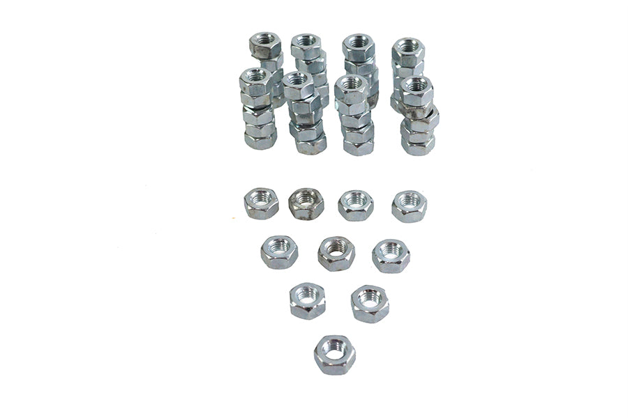 37-0658 - Zinc Hex Nuts 1/4 inch-28 Standard by V-Twin
