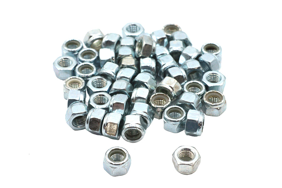 37-0669 - Zinc Hex Nuts 5/16 -24 Nyloc by V-Twin