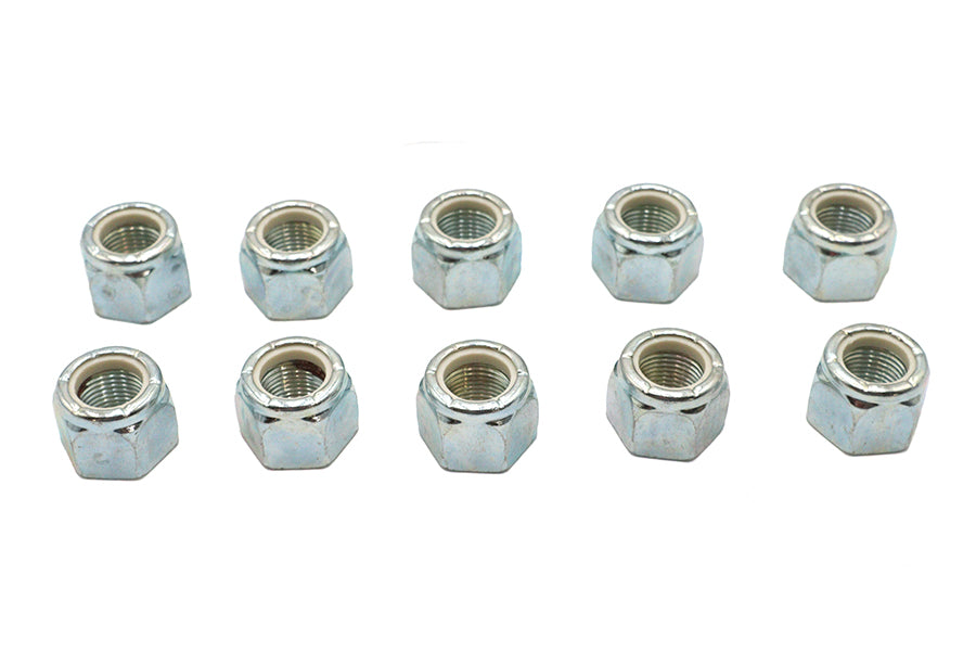 37-0674 - Zinc Hex Nuts 5/8 inch-18 Nyloc by V-Twin