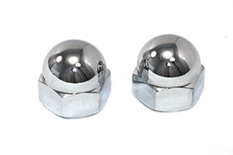 37-0889 - Chrome Axle Nut Kit Acorn Style by V-Twin
