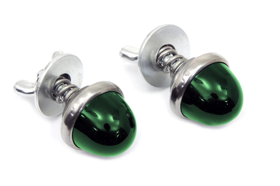 37-0935 - License Plate Reflector Set Green by V-Twin
