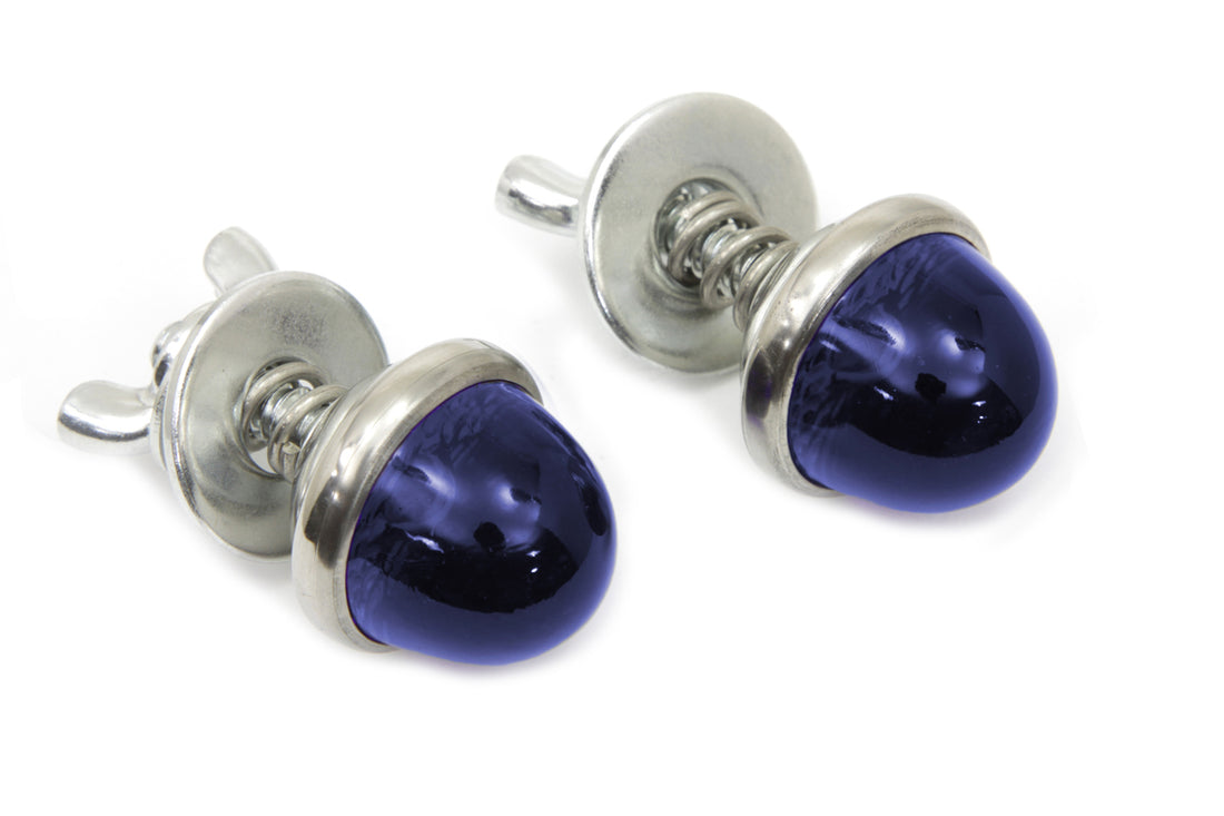 37-0936 - License Plate Reflector Set Blue by V-Twin