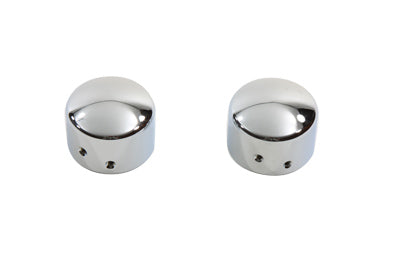 37-0999 - Chrome Front Axle Cap Cover Set Cap Style by V-Twin