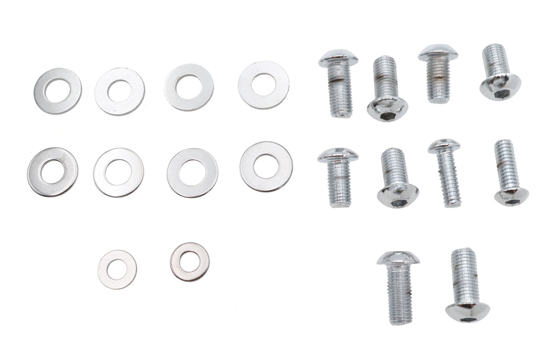 37-1077 - Headlamp Cowl Screw Kit Polished Chrome by V-Twin