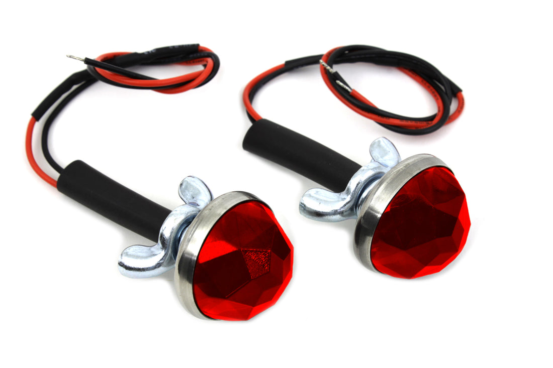37-1428 - Red LED Reflector Set by V-Twin