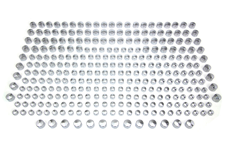 37-1505 - Wyatt Gatling Chrome Cap Assortment by V-Twin