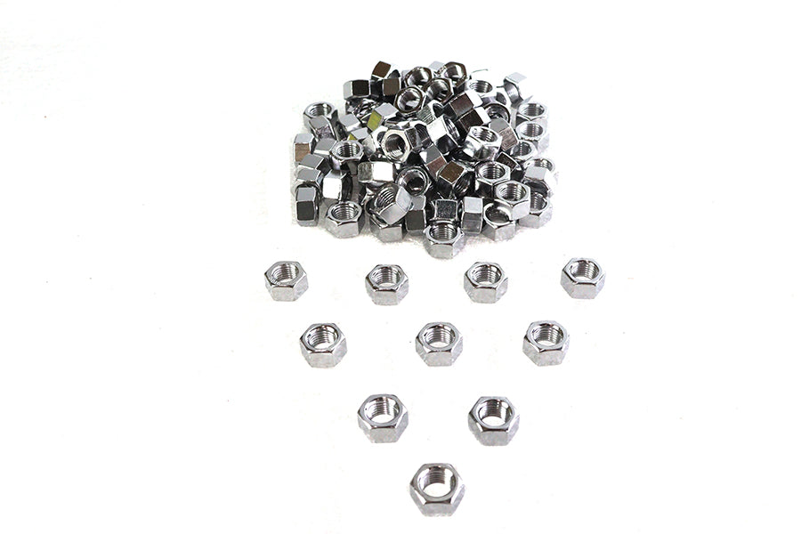 37-8115T - Chrome Hex Nuts 3/8 inch-24 by V-Twin
