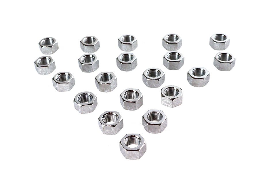 37-8116T - Chrome Hex Nuts 1/2 inch-20 by V-Twin