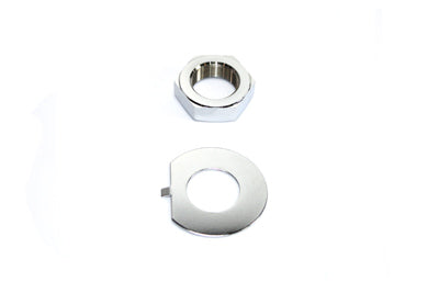 37-8138 - Fork Stem Chrome Nut and Lock Washer Kit by V-Twin