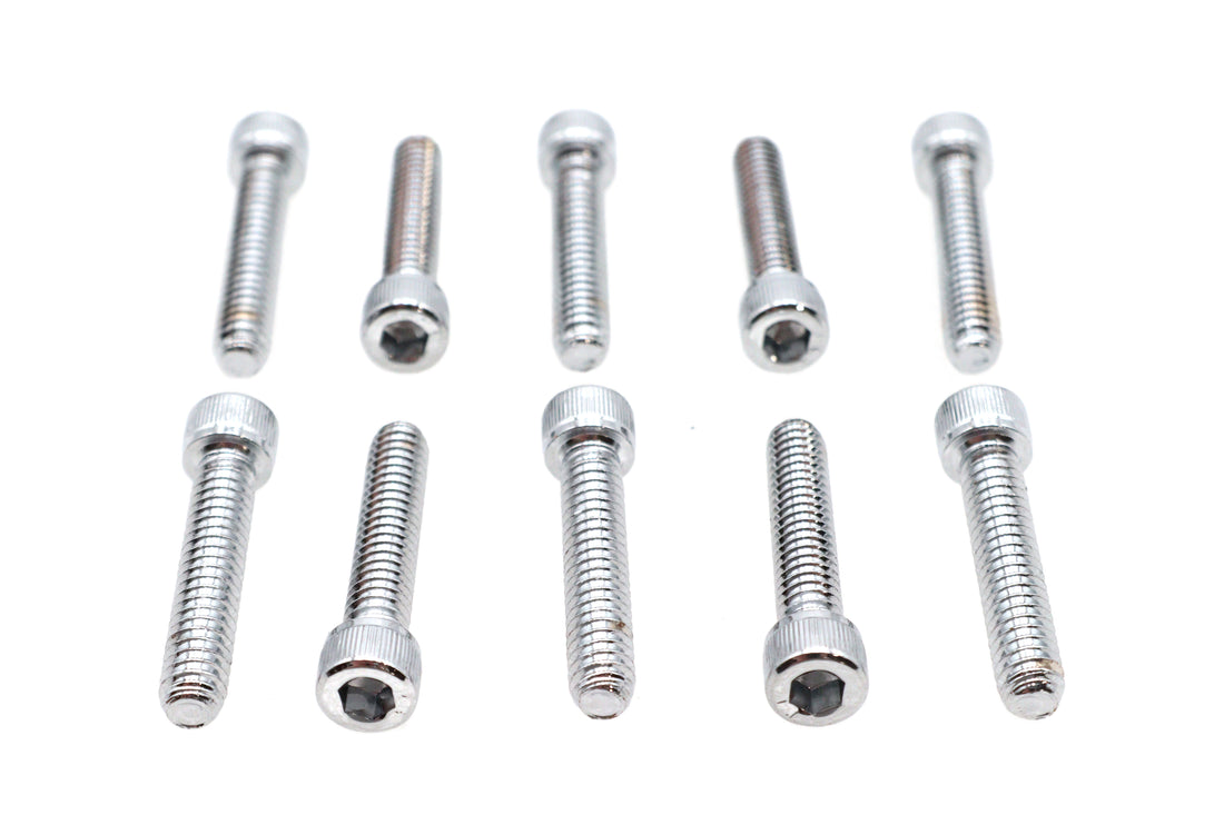 37-8304T - Allen Socket Cap Bolt Knurled Chrome 1/4  X 1-1/4 by V-Twin
