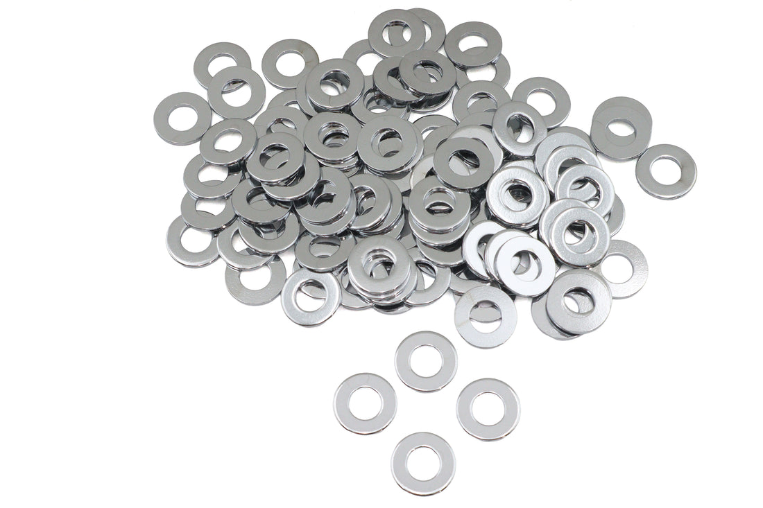37-8560T - Chrome Flat Washers 5/16  Inner Diameter by V-Twin