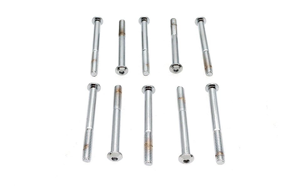 37-8738 - Allen Button Head Screws Chrome 1/4 inch X 2-5/8 inch by V-Twin
