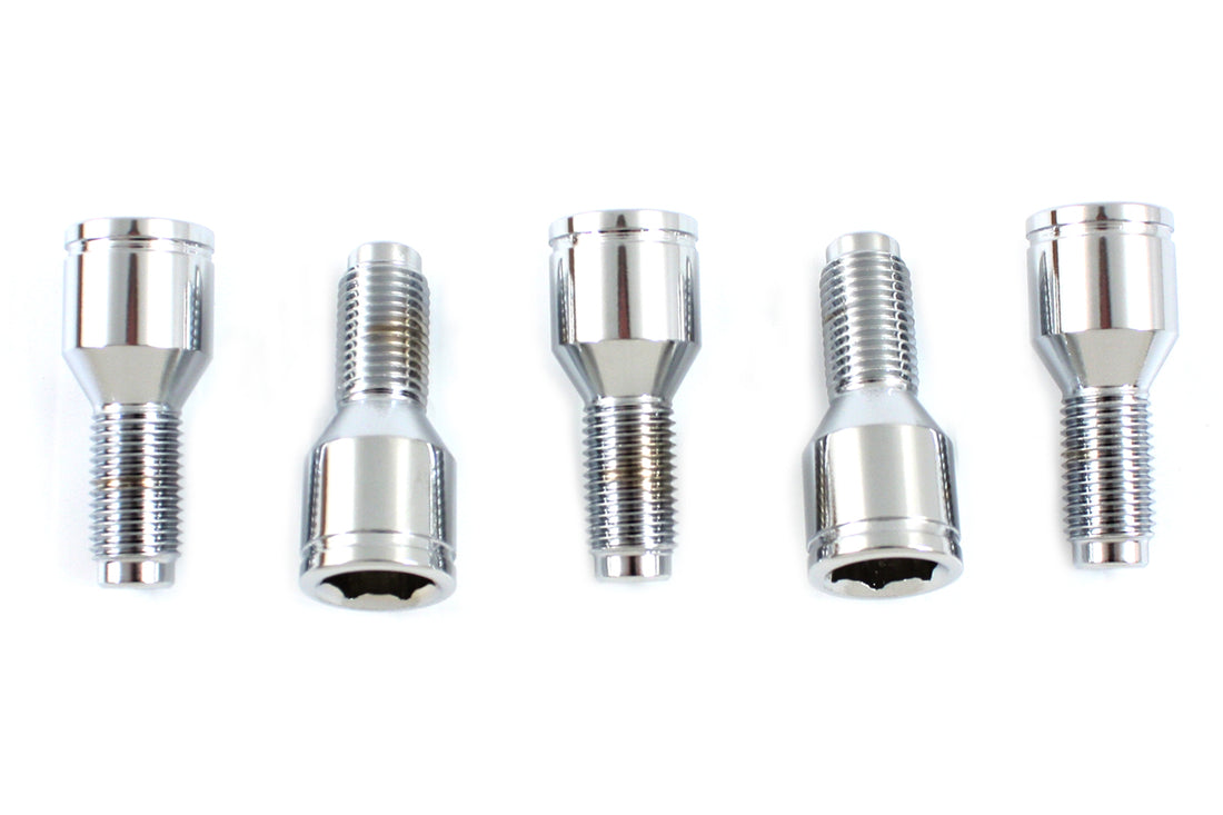37-8919 - Brake Drum Lug Bolt Set Chrome by V-Twin
