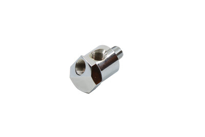 37-8964 - Oil Pressure Gauge Fitting Chrome by V-Twin