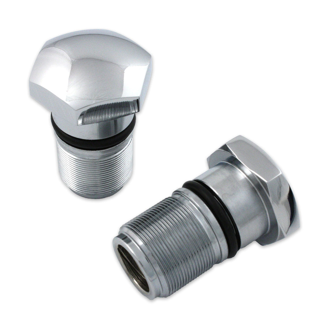 37-8988 - 35mm Fork Tube Plug Set Chrome by V-Twin