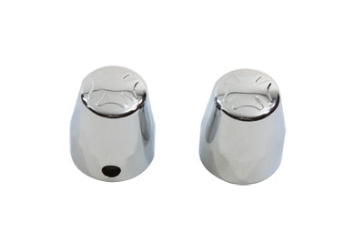 37-9007 - Chrome Rear Axle Nut Caps Maltese Style by V-Twin