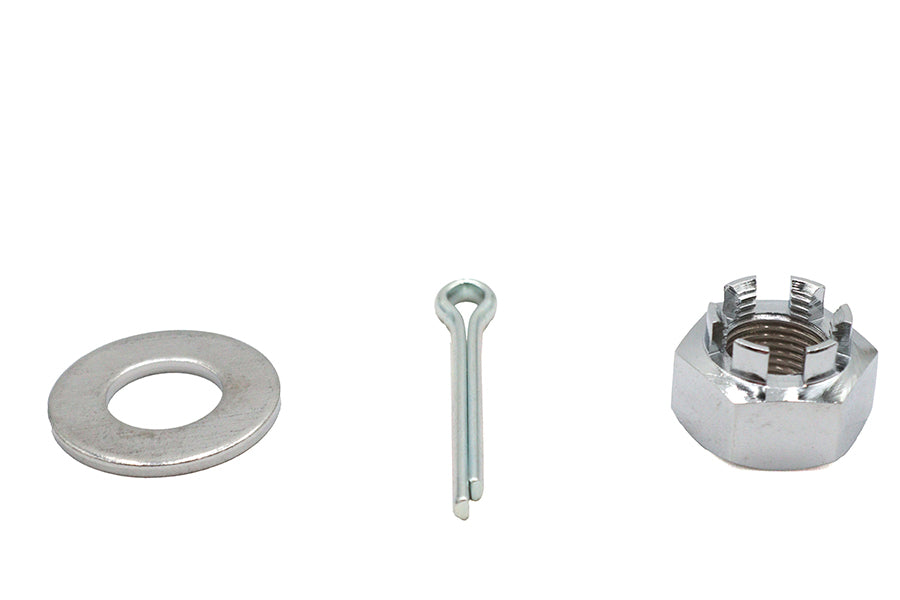 37-9032 - Chrome Axle Nut Kit Castle Style 5/8 - 18 UNF by V-Twin