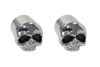 37-9218 - Skull Valve Stem Cover Chrome by V-Twin