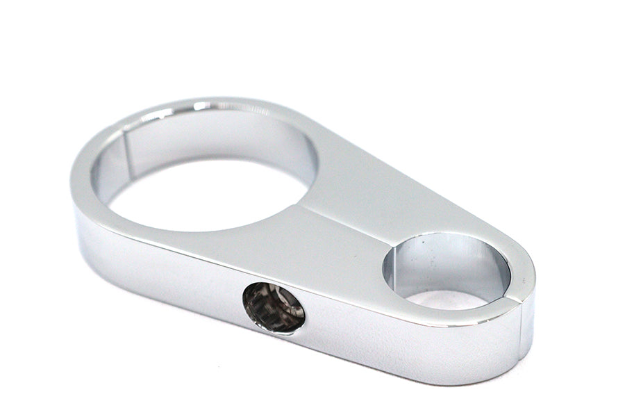 37-9264 - Chrome Oil Line to Frame Clamp by V-Twin