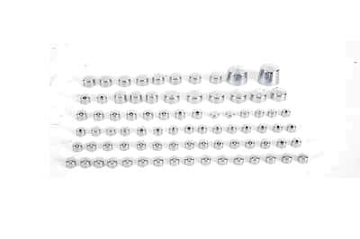 37-9530 - Wyatt Gatling Chrome Bolt Cap 81 Piece Cover Kit by V-Twin